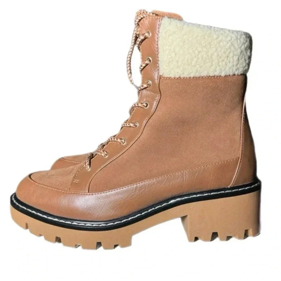 New MSRP $115 Violet & Red Womens Alexa Leather Lace Up Bootie Womens Sz 7.5 - Picture 4 of 13